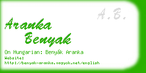aranka benyak business card