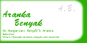 aranka benyak business card